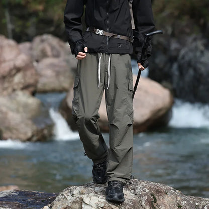 Men's Water-repellent Hiking Cargo Pants Breathable Fashion Cargo Pants Women Autumn Trousers Fishing Camping Casual Pants Male
