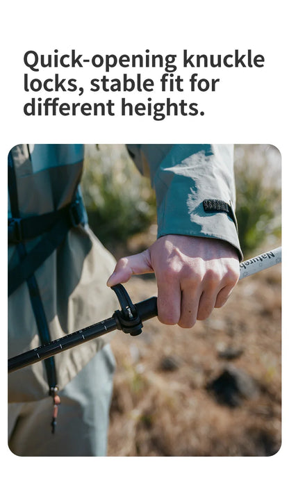Naturehike Ultralight Carbon Fiber Trekking Poles Walking Sticks Hiking Canes Folding Aluminum Walking Pole Telescopic Sticks