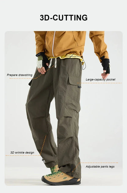 Men's Water-repellent Hiking Cargo Pants Breathable Fashion Cargo Pants Women Autumn Trousers Fishing Camping Casual Pants Male