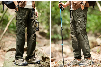 Men's Outdoor Hiking Pants Windproof Waterproof Thin Softshell Cold-Resistant Spring Summer Outdoor Wear Trousers