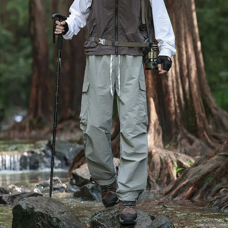 Men's Water-repellent Hiking Cargo Pants Breathable Fashion Cargo Pants Women Autumn Trousers Fishing Camping Casual Pants Male
