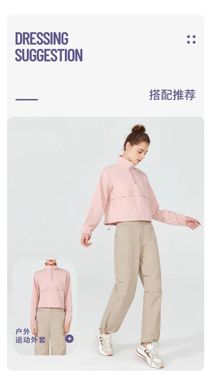 Summer Women Hiking Pants Loose Thin Sport Pant Resisting Wind & Rain Drawstring Running Trousers Gym Fitness Jogger Pant Female