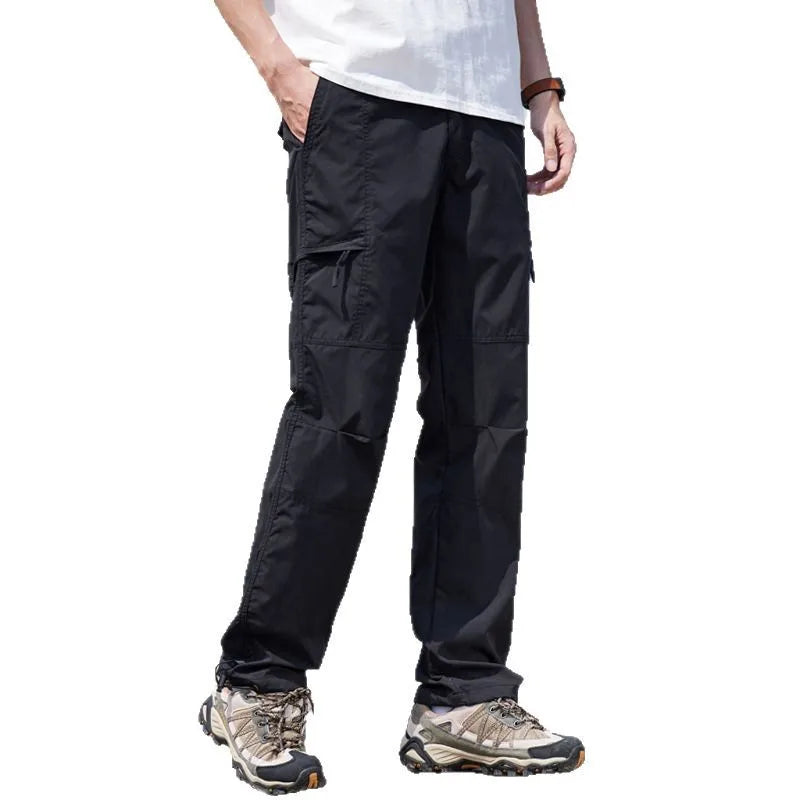 Men's Outdoor Hiking Pants Windproof Waterproof Thin Softshell Cold-Resistant Spring Summer Outdoor Wear Trousers