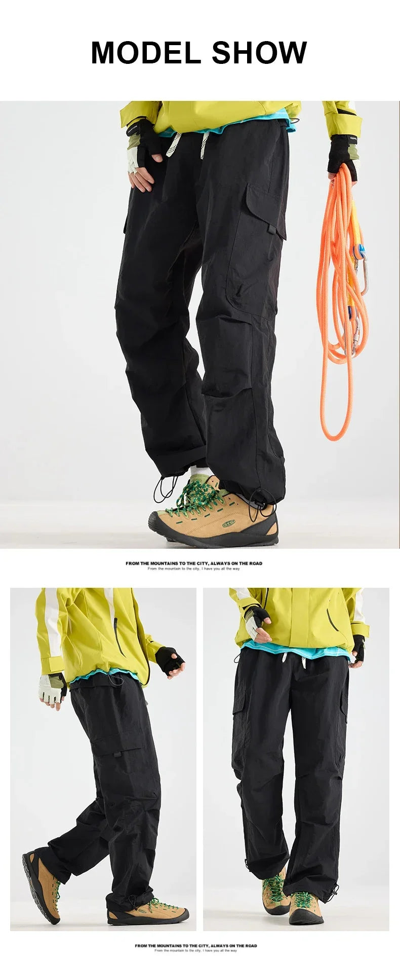 Men's Water-repellent Hiking Cargo Pants Breathable Fashion Cargo Pants Women Autumn Trousers Fishing Camping Casual Pants Male