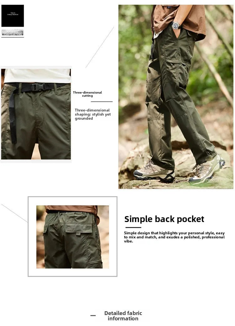 Men's Outdoor Hiking Pants Windproof Waterproof Thin Softshell Cold-Resistant Spring Summer Outdoor Wear Trousers