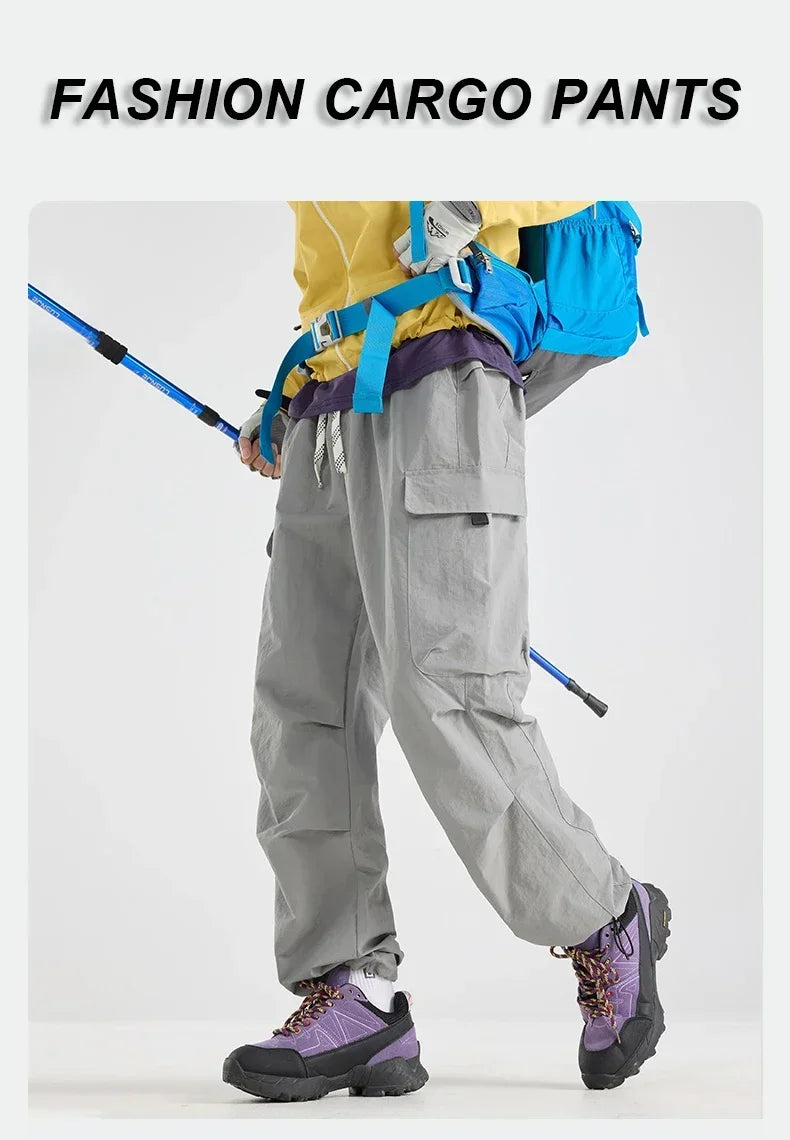 Men's Water-repellent Hiking Cargo Pants Breathable Fashion Cargo Pants Women Autumn Trousers Fishing Camping Casual Pants Male