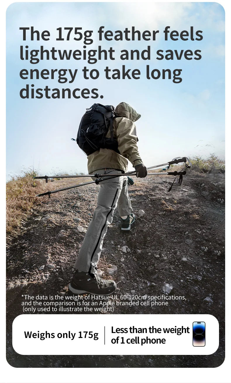 Naturehike Ultralight Carbon Fiber Trekking Poles Walking Sticks Hiking Canes Folding Aluminum Walking Pole Telescopic Sticks
