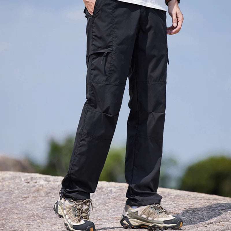 Men's Outdoor Hiking Pants Windproof Waterproof Thin Softshell Cold-Resistant Spring Summer Outdoor Wear Trousers