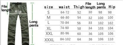 Men's Tactical Pants Detachable Shorts Hiking and Camping Pants Men's Summer Breathable Hunting and Mountaineering Pants
