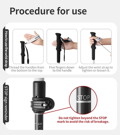 Naturehike Ultralight Carbon Fiber Trekking Poles Walking Sticks Hiking Canes Folding Aluminum Walking Pole Telescopic Sticks