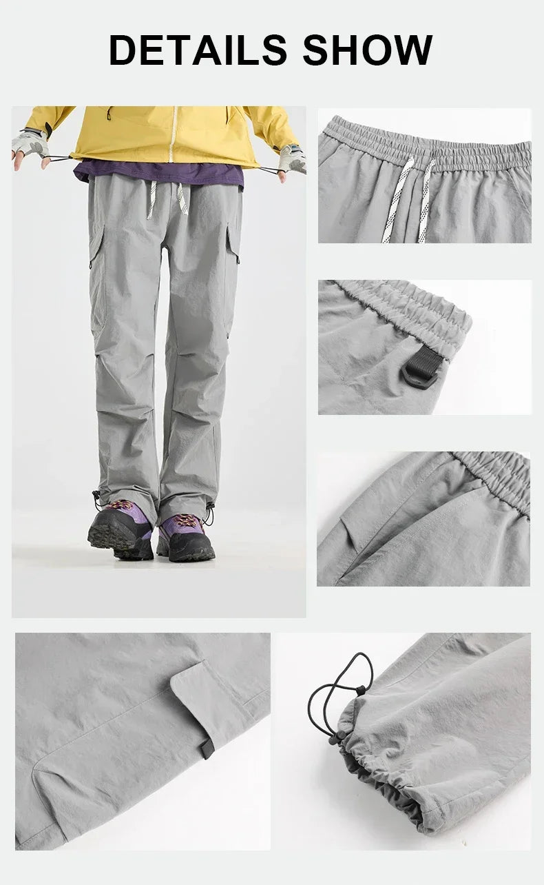 Men's Water-repellent Hiking Cargo Pants Breathable Fashion Cargo Pants Women Autumn Trousers Fishing Camping Casual Pants Male