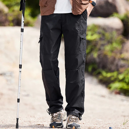 Men's Outdoor Hiking Pants Windproof Waterproof Thin Softshell Cold-Resistant Spring Summer Outdoor Wear Trousers