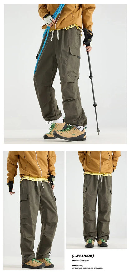 Men's Water-repellent Hiking Cargo Pants Breathable Fashion Cargo Pants Women Autumn Trousers Fishing Camping Casual Pants Male